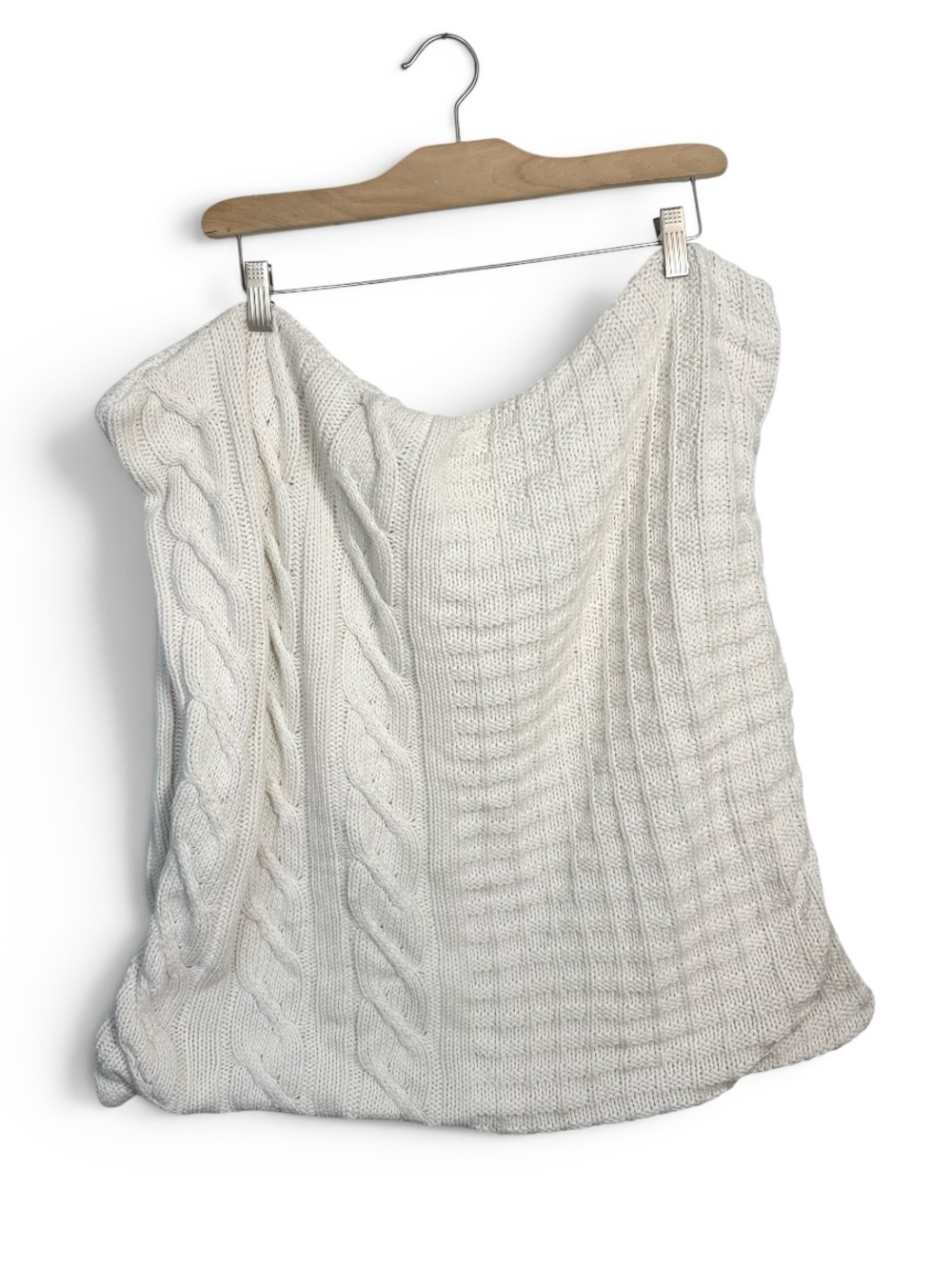 Pottery Barn Sweater Knit Ivory Cream Pillow Cover 26” Square M-414